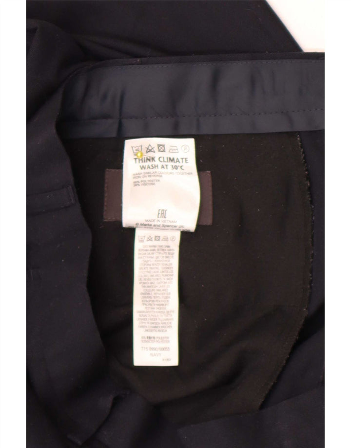 Marks & Spencer Herren-Anzughose mit normaler Passform, W42, L31, Marineblau, Polyester