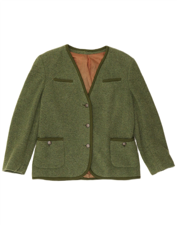 Vintage Damen 3-Knopf-Blazerjacke UK 12 Mittelgrün