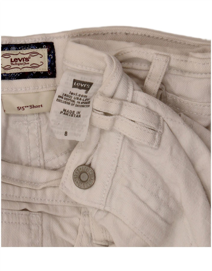 LEVI'S Damen 515 Denim Shorts US 8 Medium W30 Weiße Baumwolle