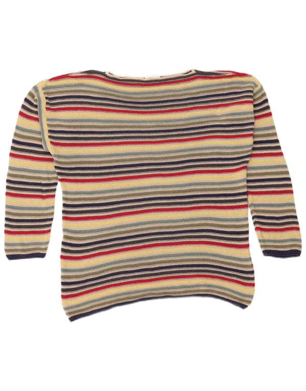 Benetton Damen-Pullover mit U-Boot-Ausschnitt, Gr. 10, Größe S, mehrfarbig
