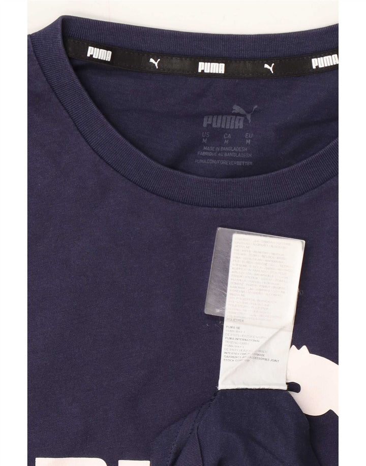 Puma Herren-T-Shirt mit Grafik, mittelgroß, marineblau, Baumwolle
