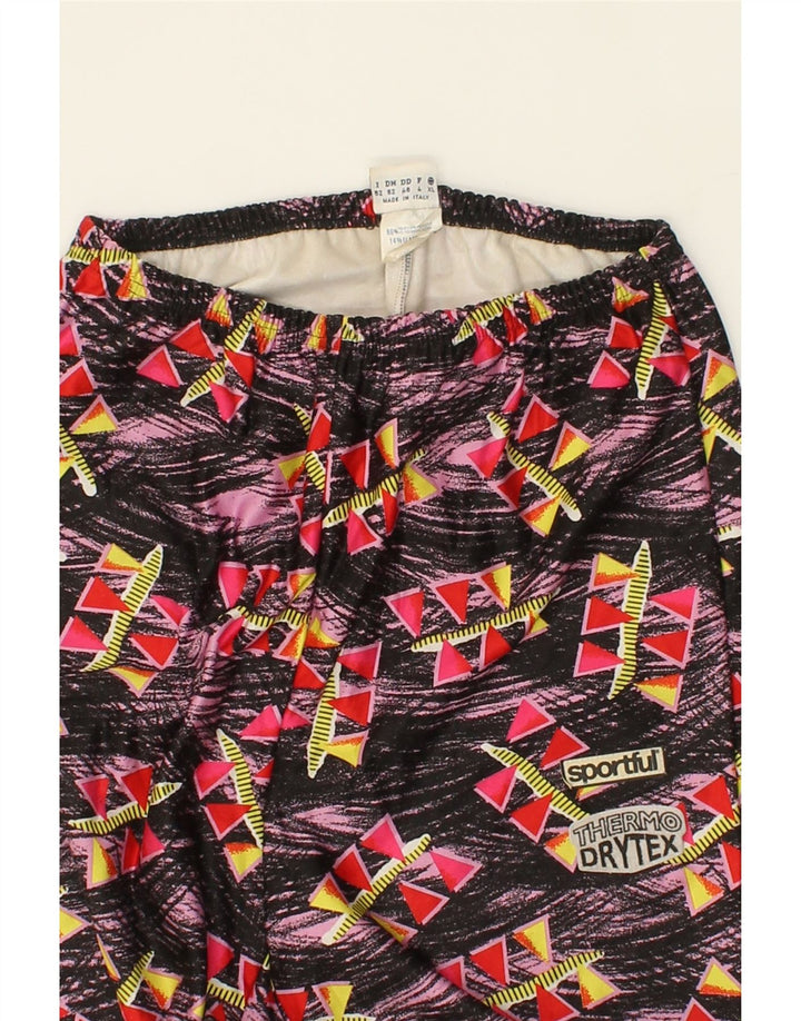 SPORTFUL Womens Stirrup Leggings IT 52 2XL Pink Geometric Polyester Vintage Sportful and Second-Hand Sportful from Messina Hembry 