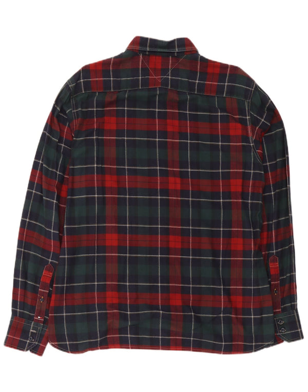 Tommy Hilfiger Herren-Flanellhemd, groß, rot kariert, Baumwolle
