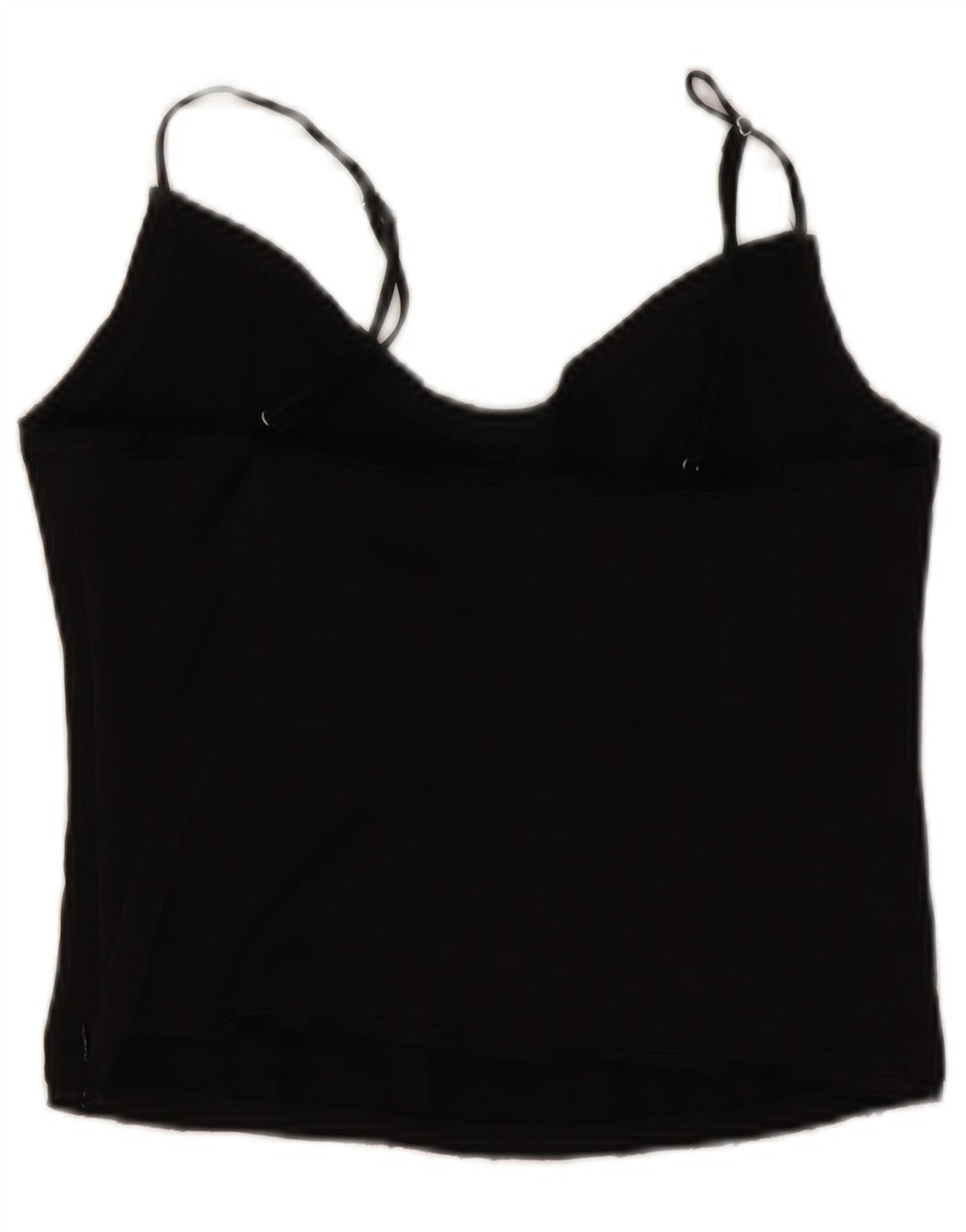 Zara Damen Crop Cami Top UK 12 Mittelschwarze Viskose