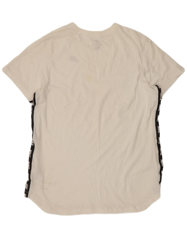 Nike Herren-T-Shirt mit Grafik, XL, weiße Farbblock-Baumwolle
