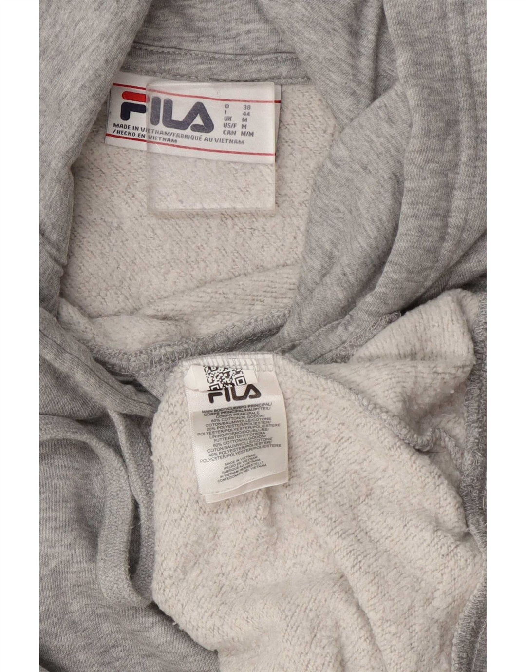 Fila Damen Kapuzenpullover UK 14 Mittelgraue Baumwolle