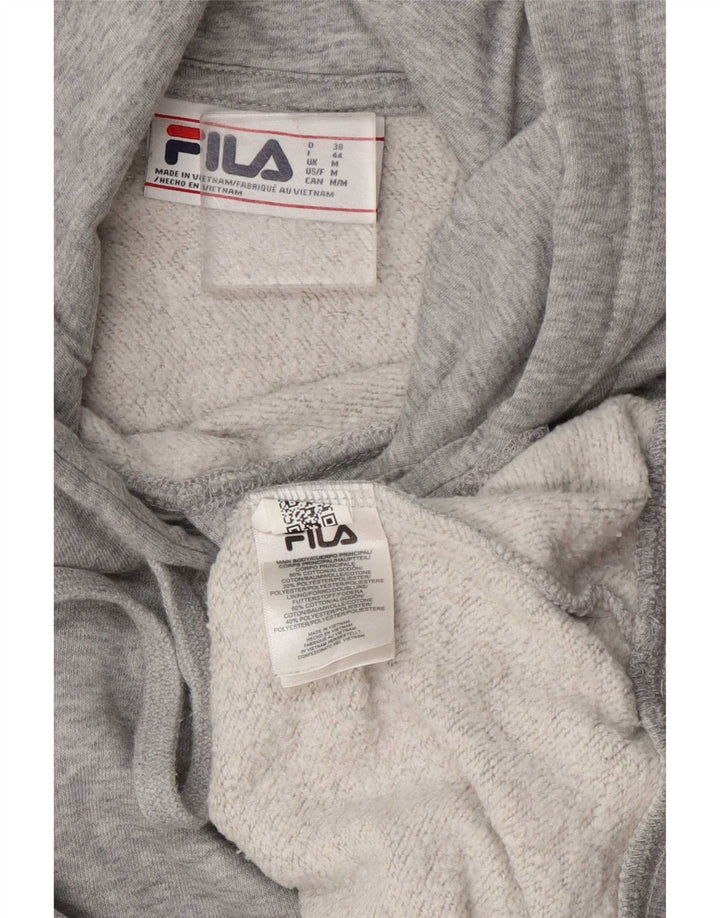 Fila Damen Kapuzenpullover UK 14 Mittelgraue Baumwolle