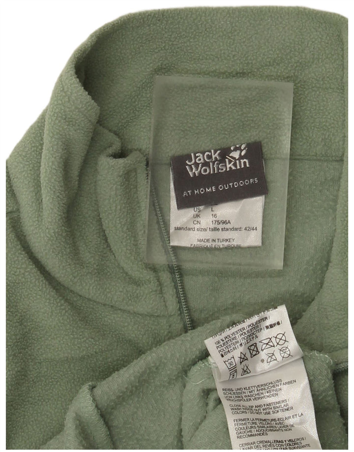Jack Wolfskin Damen-Fleecepullover mit Reißverschluss am Hals, UK 16, Größe L, grün, Polyester