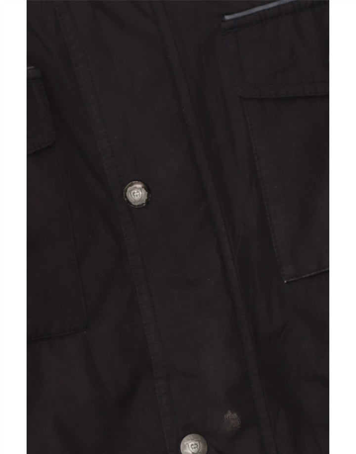 Massimo Dutti Herren-Windbreaker-Mantel mit Kapuze, UK 40, Größe L, Marineblau
