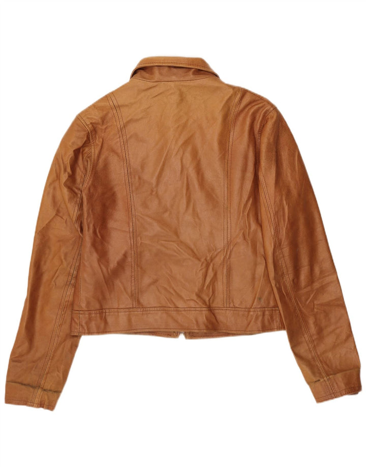 Nadine Herren Lederjacke UK 40 Großes braunes Leder