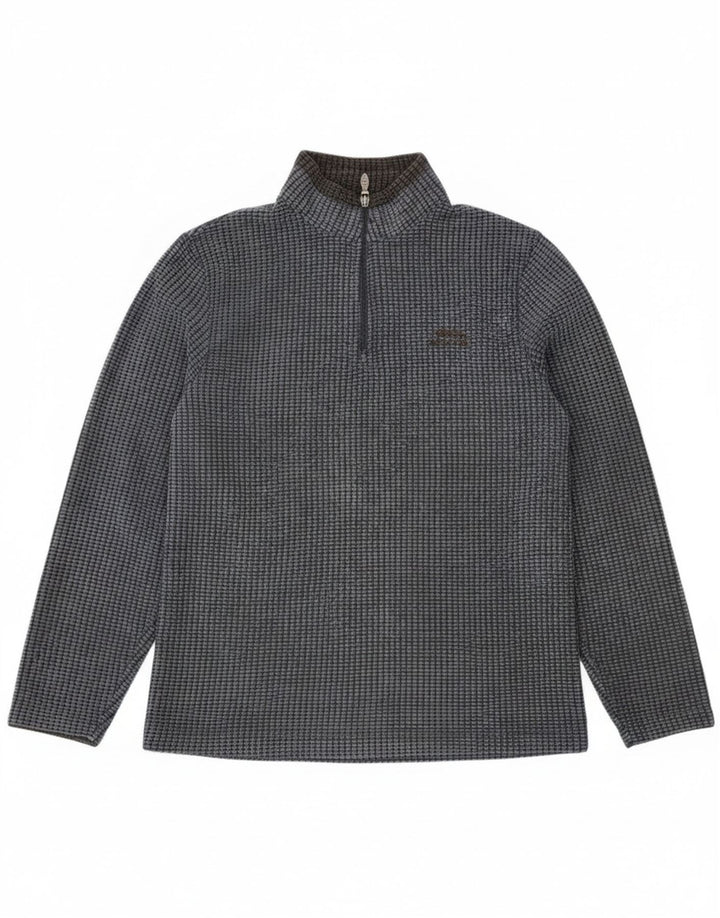 Weird Fish Herren-Fleecepullover mit Reißverschluss am Hals, Größe S, Marineblau, Polyester
