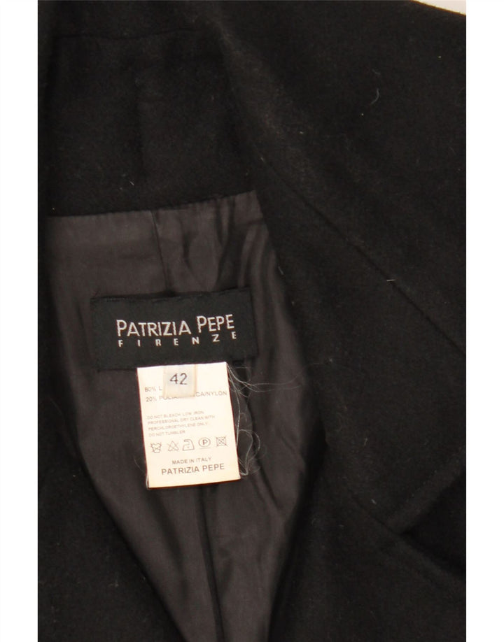 Patrizia Pepe Damen Mantel IT 42 Mittelschwarze Wolle
