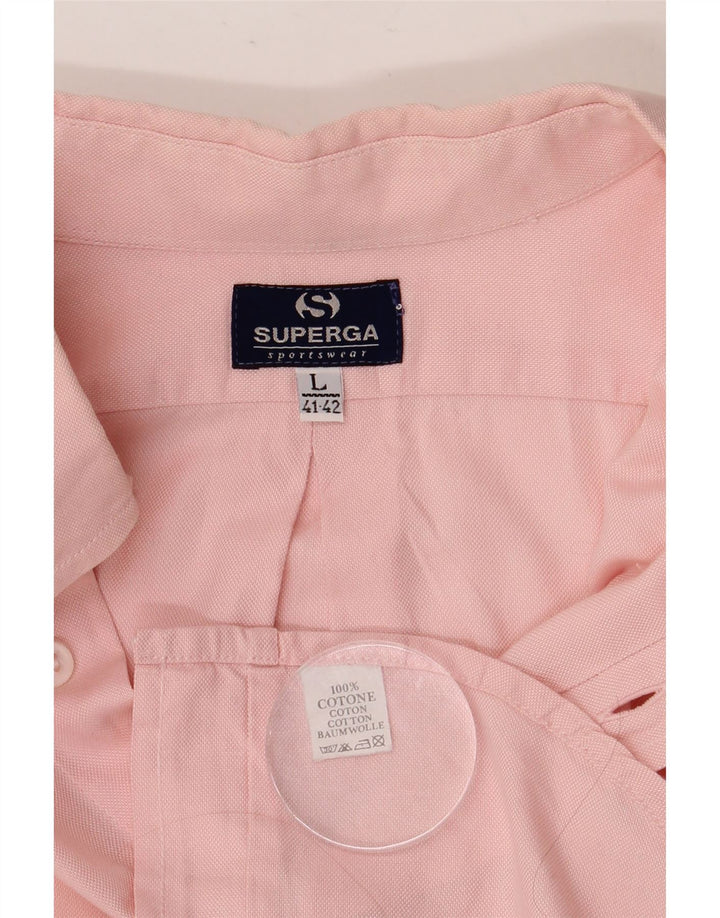 SUPERGA Herrenhemd, Größe 41/42, große rosa Baumwolle