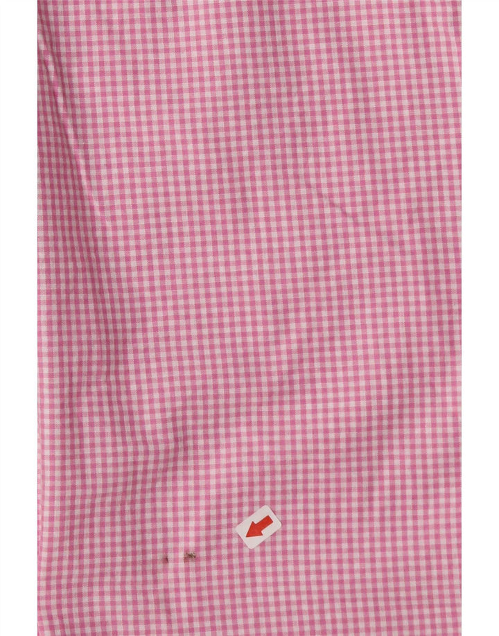 Chaps Herren Kurzarmhemd 2XL Pink Gingham Baumwolle