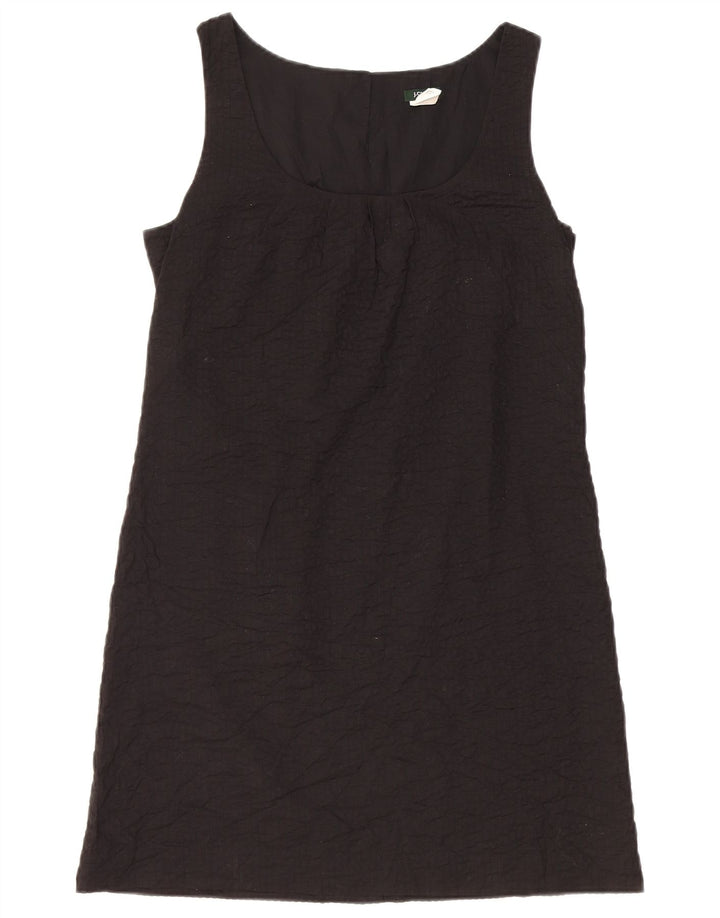 J. Crew Damen Ärmelloses A-Linien-Kleid US 6 Mittelschwarze Baumwolle