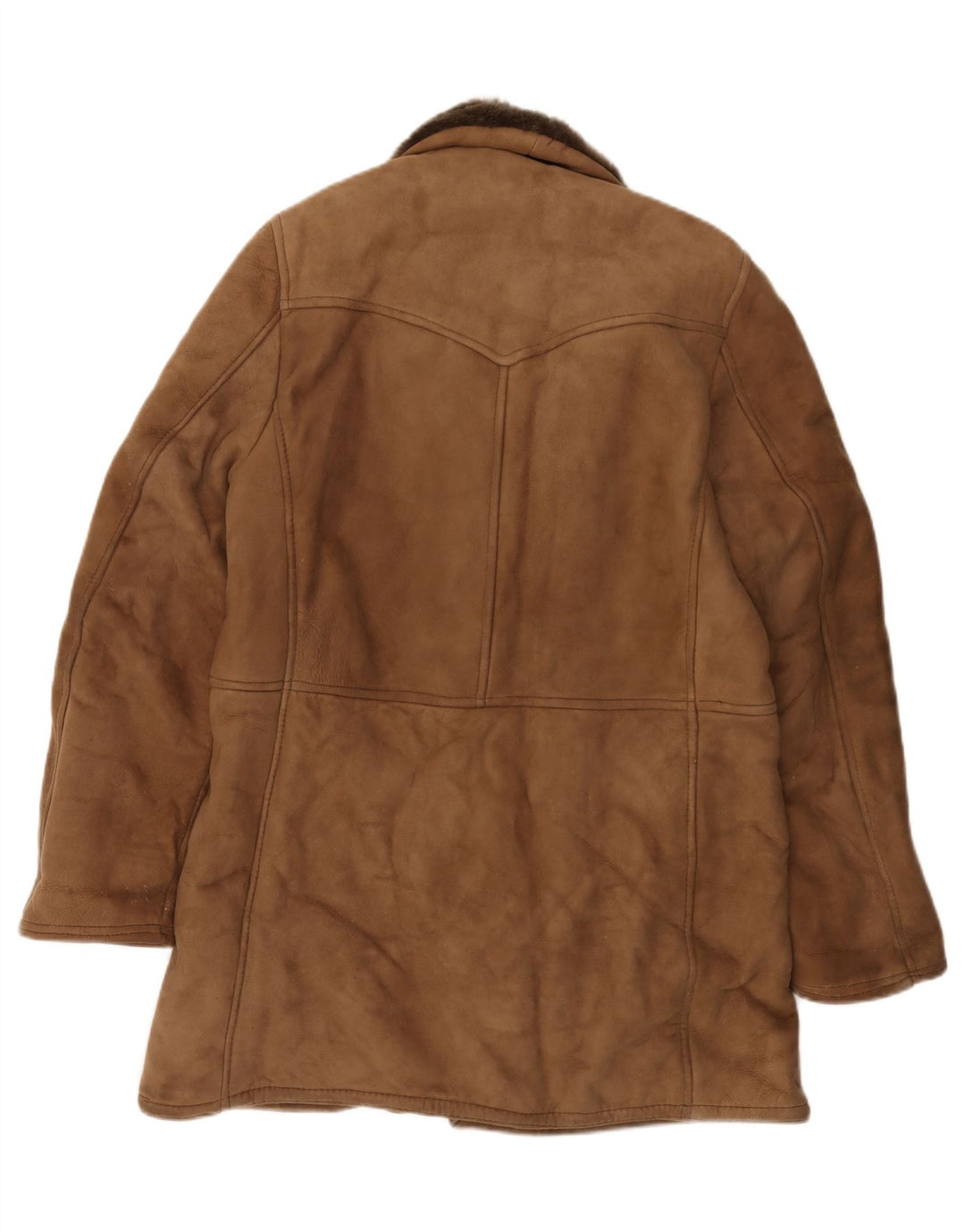 Vintage Herren Shearling Zweireiher Mantel IT 52 XL Braun