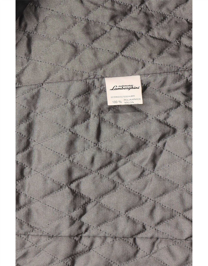 Lamborghini Herren Grafik wattierte Jacke UK 40 Large Schwarz Polyamid