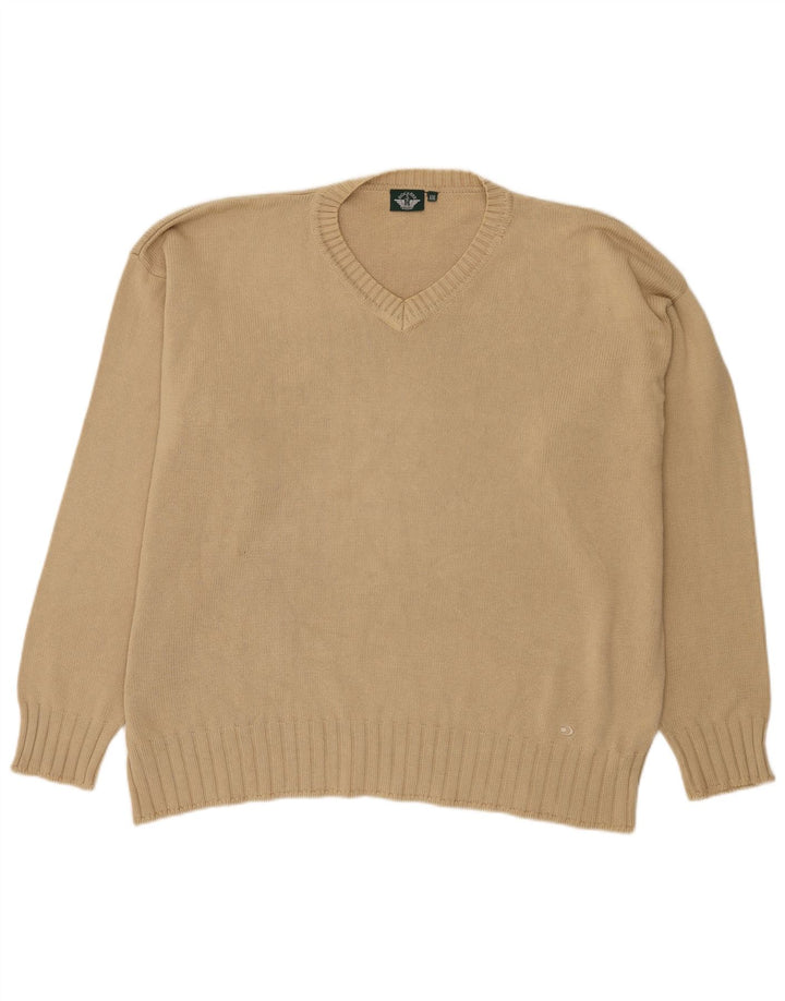 Dockers Herren-Pullover mit V-Ausschnitt, 2XL, beige Baumwolle