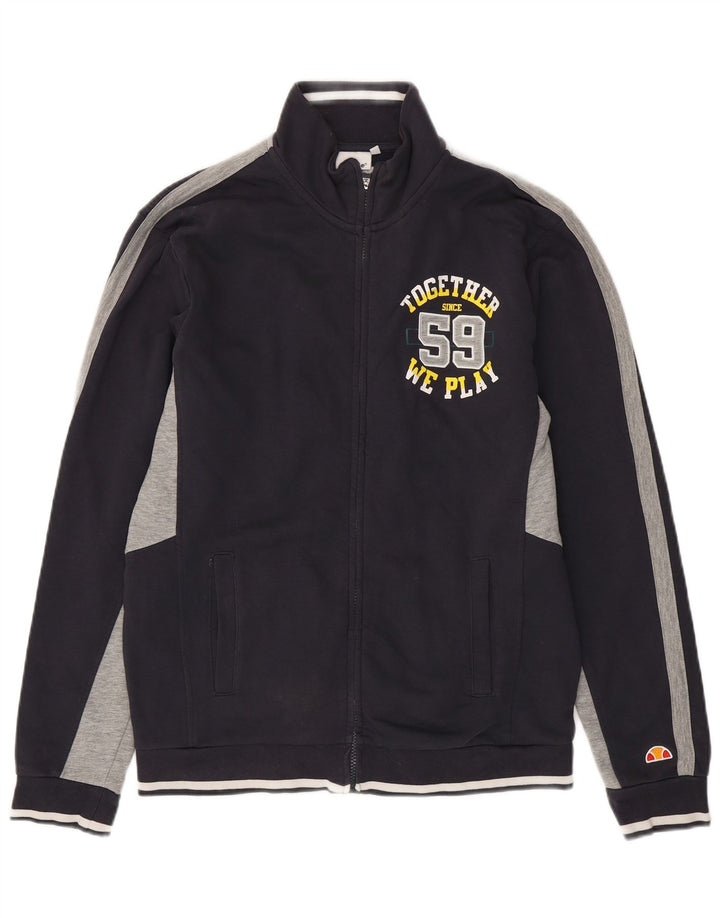 Ellesse Herren-Trainingsanzugoberteil mit Grafik, XL, Marineblau, Colourblock-Baumwolle