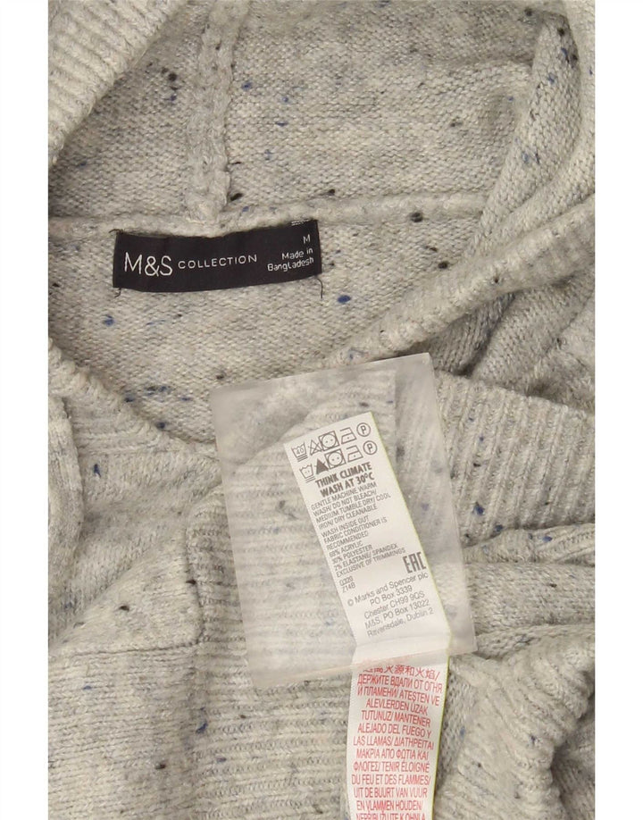 Marks & Spencer Damen-Pullover mit Kapuze, Gr. 14, Mittelgrau meliert