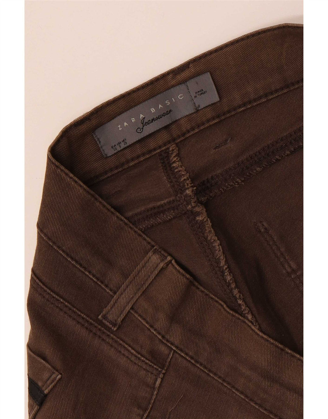 Zara Damen Slim Jeans EU 38 Small W28 L31 Braun