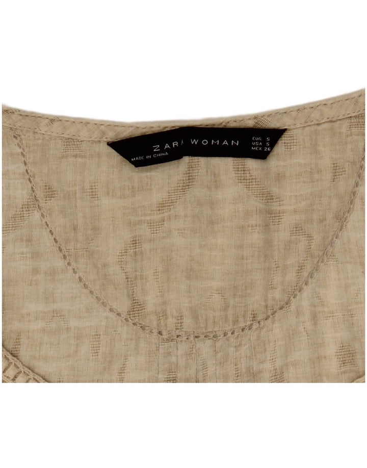 Zara Damen Übergroßes Zeltkleid UK 10 Small Beige