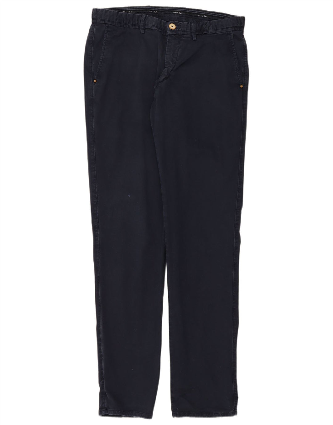 MASSIMO DUTTI Herren Slim Fit Chinohose EU 42 Large W32 L34 Marineblau