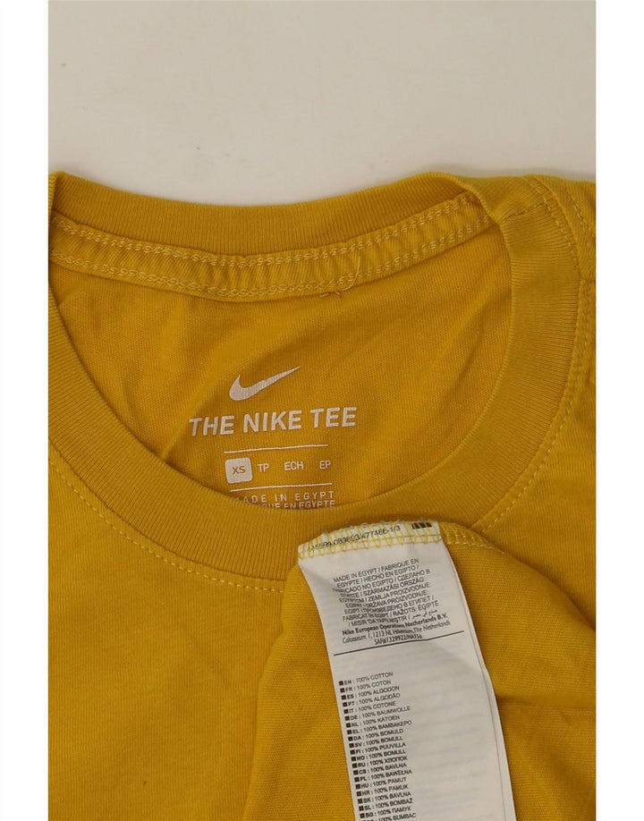 NIKE Herren Grafik T-Shirt Top XS Gelbe Baumwolle