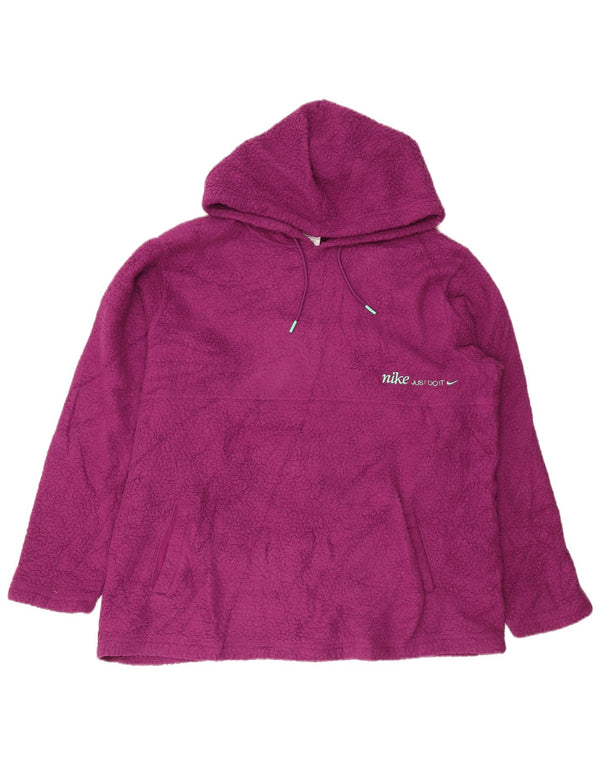 NIKE Damen Therma-Fit Kapuzen-Fleecepullover UK 18 XL Lila Polyester