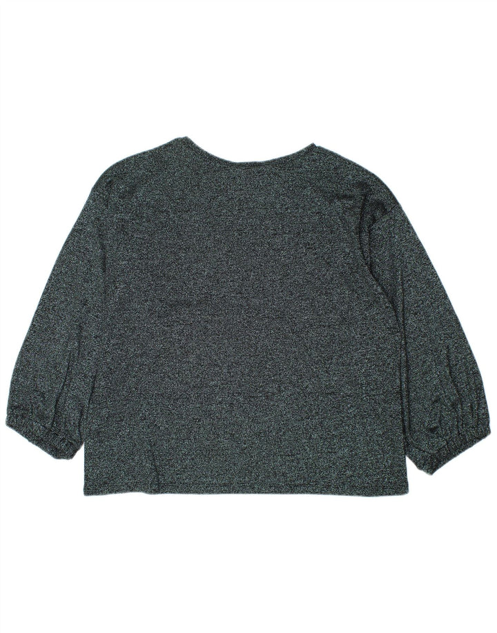 Zara Damen Top Langarm UK 16 Large Grau meliert