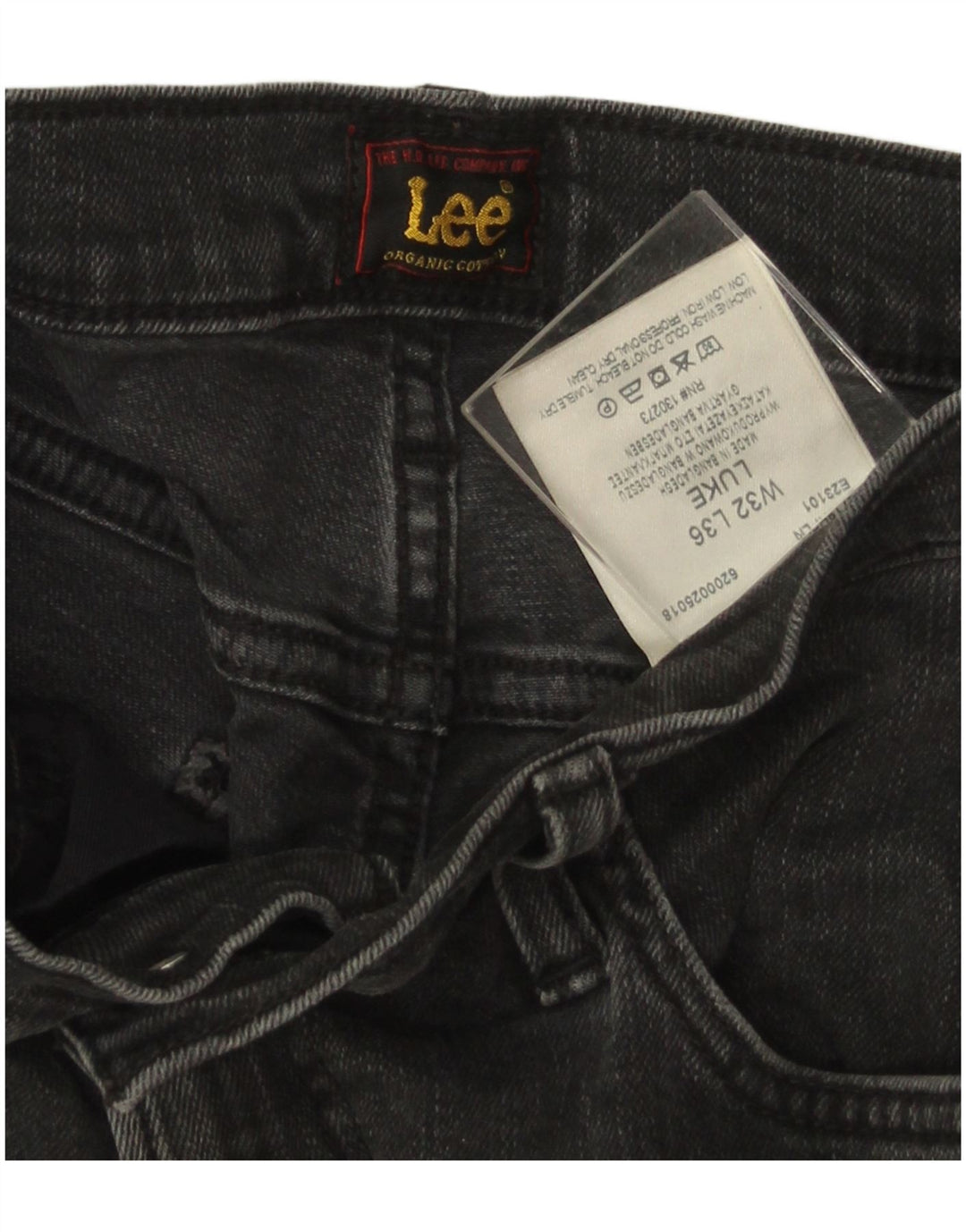 Lee Herren Luke Slim Jeans W32 L36 Graue Baumwolle