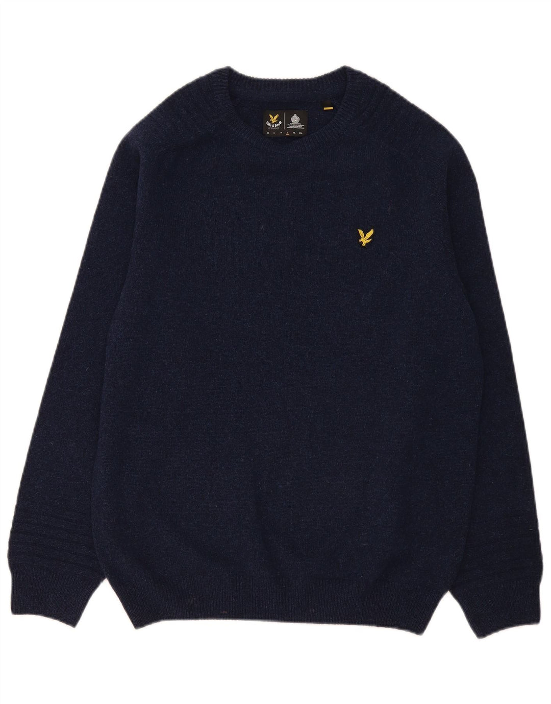 Lyle & Scott Herren-Pullover mit Rundhalsausschnitt, groß, marineblaue Wolle