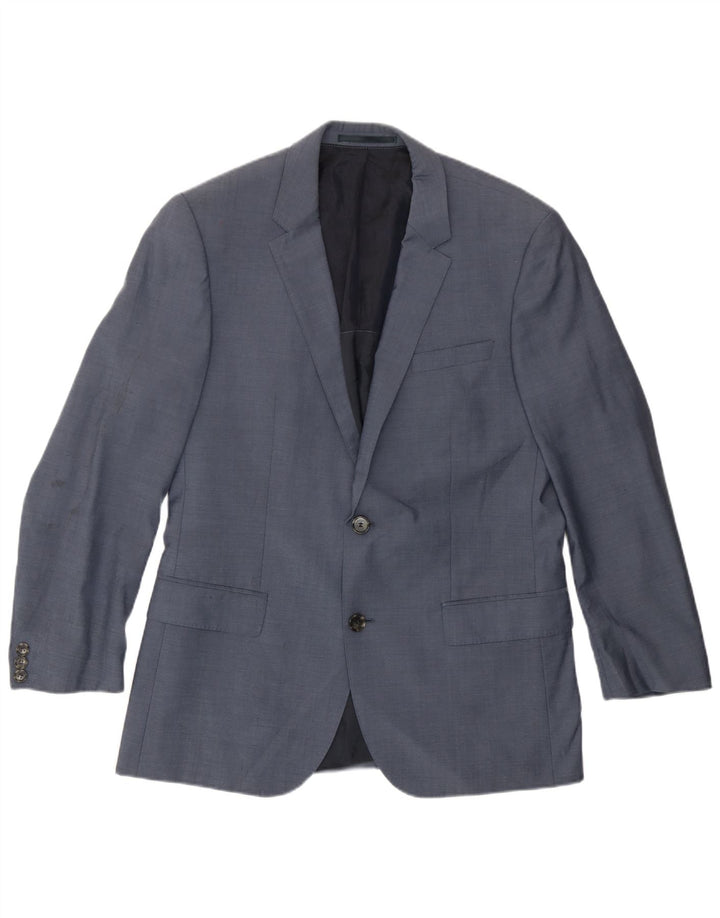 Hugo Boss Herren-Blazer mit 2 Knöpfen, EU 50, große blaue Schurwolle