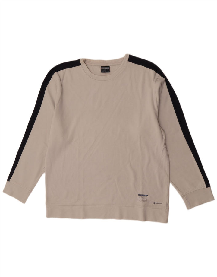 Champion Herren-Sweatshirt-Pullover XL, weiße Colourblock-Baumwolle