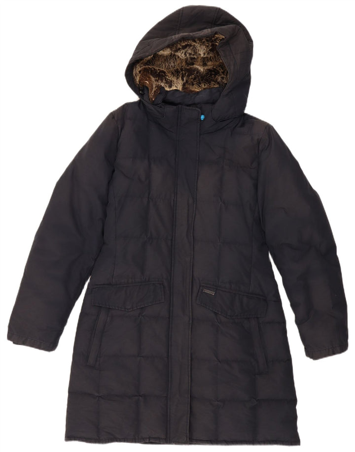 WOOLRICH Wattierter Damenmantel mit Kapuze UK 18 XL Marineblau Polyester