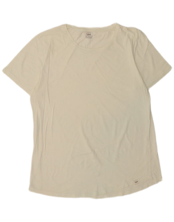 Lee Herren-T-Shirt mit normaler Passform, lang, 2XL, Weiß