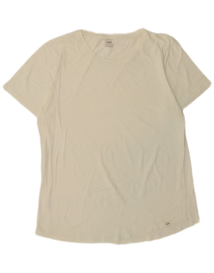 Lee Herren-T-Shirt mit normaler Passform, lang, 2XL, Weiß