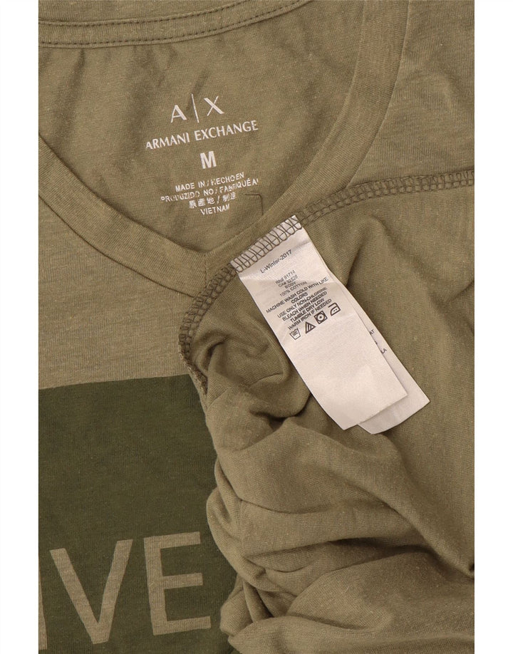 Armani Exchange Herren-T-Shirt mit Grafik, mittlere Khaki-Baumwolle