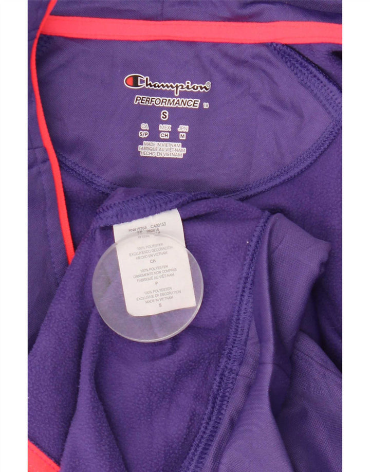 Champion Womens Performance Zip Hoodie Sweater UK 10 Small Lila Polyester
