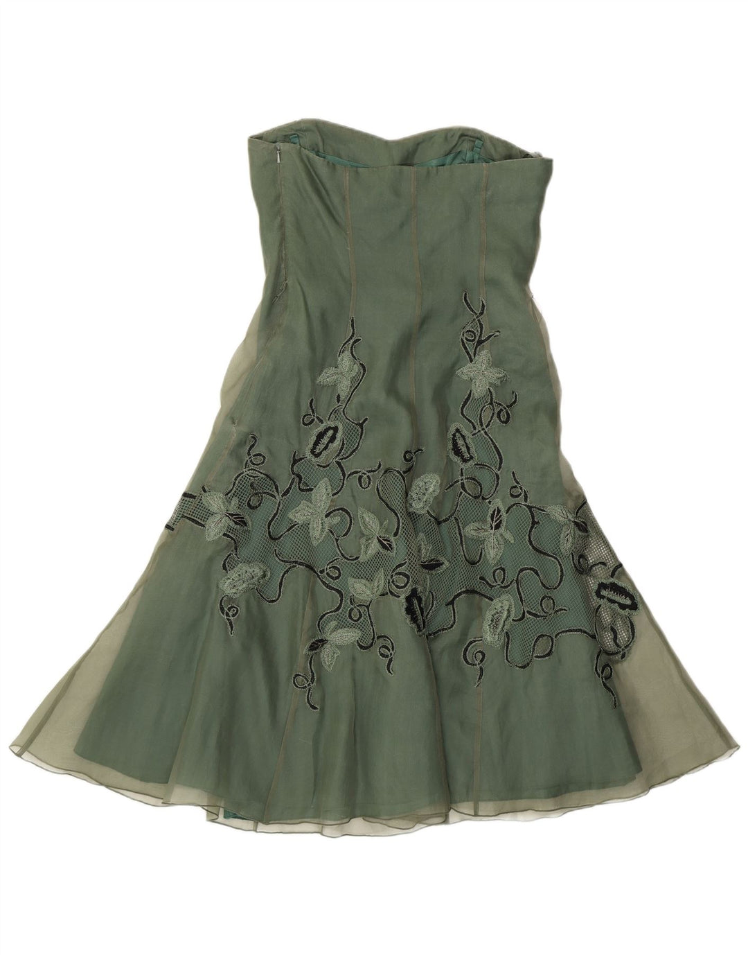 Trägerloses Kleid für Damen von Coast, Größe S, Grün, Blumenmuster, Größe 40, Seide