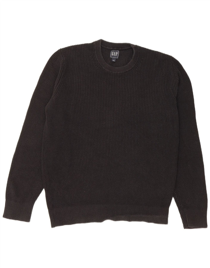 Gap Herren-Pullover mit Rundhalsausschnitt, mittelschwarz, Baumwolle