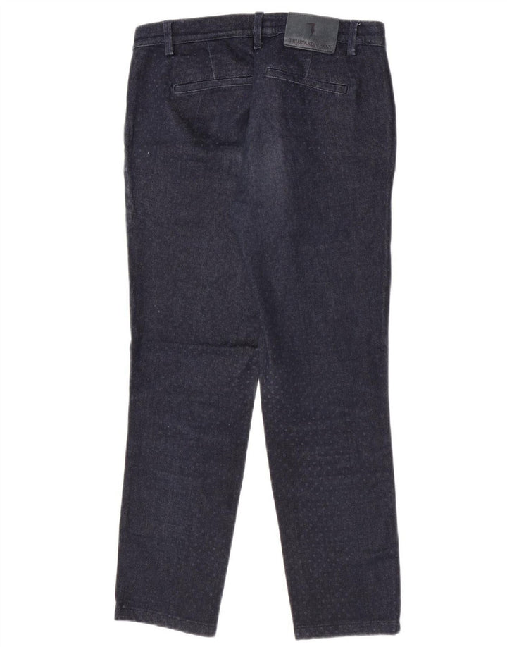 Trussardi Damen Straight Jeans W30 L27 Marineblau gepunktet