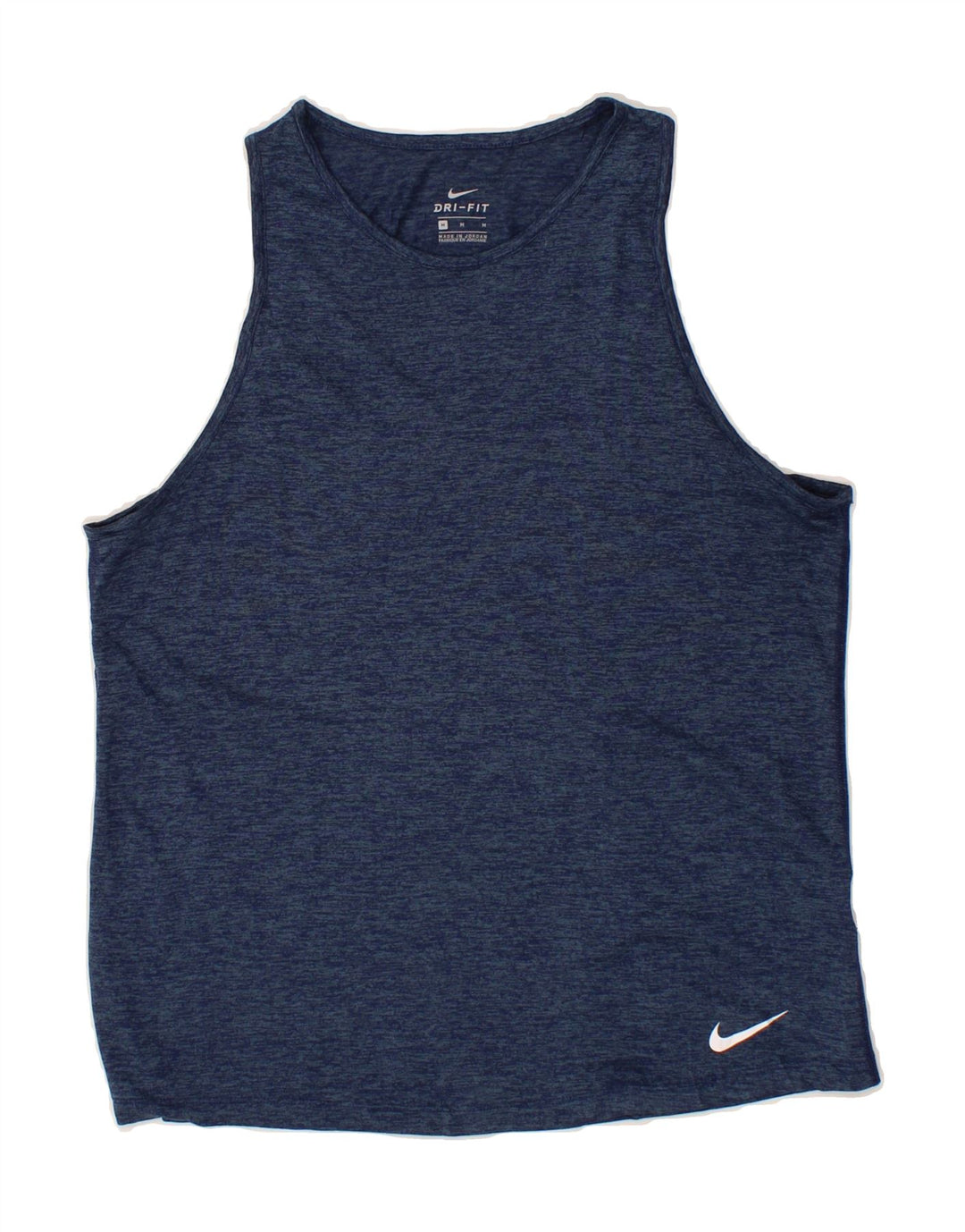 NIKE Womens Vest Top UK 14 Medium Navy Blue Flecked Polyester Vintage Nike and Second-Hand Nike from Messina Hembry 