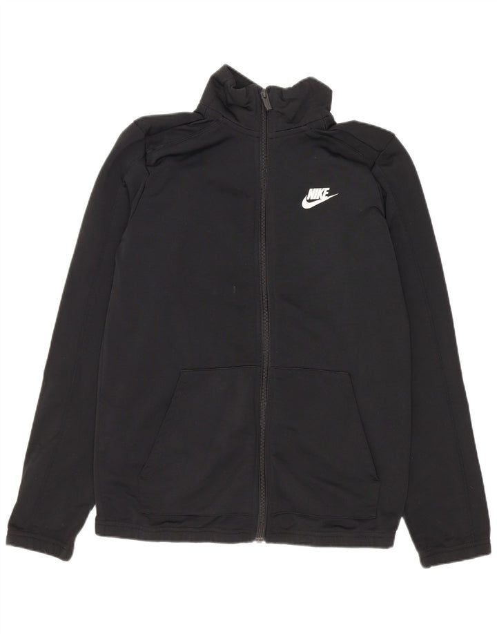 Nike Jungen-Trainingsanzug-Top-Jacke, 12–13 Jahre, groß, schwarzes Polyester