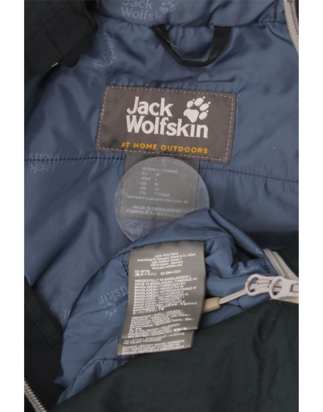 JACK WOLFSKIN Damen-Windbreakerjacke mit Kapuze, UK 12, mittleres Marineblau
