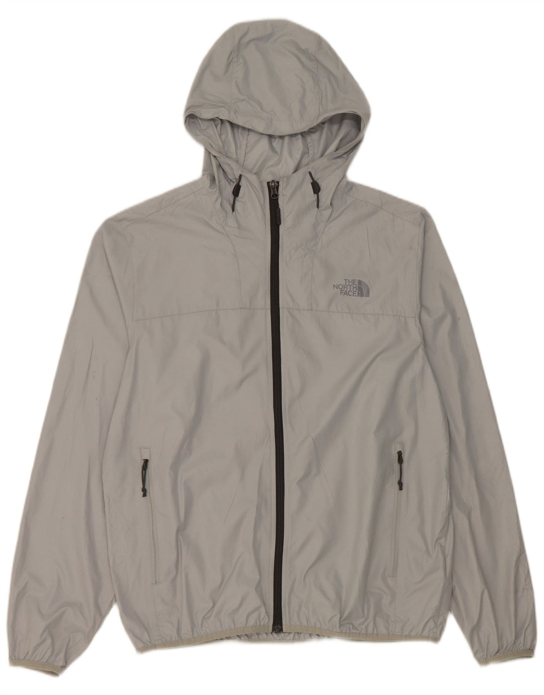 The North Face Herren-Regenjacke mit Kapuze, UK 38, mittelgraues Polyester
