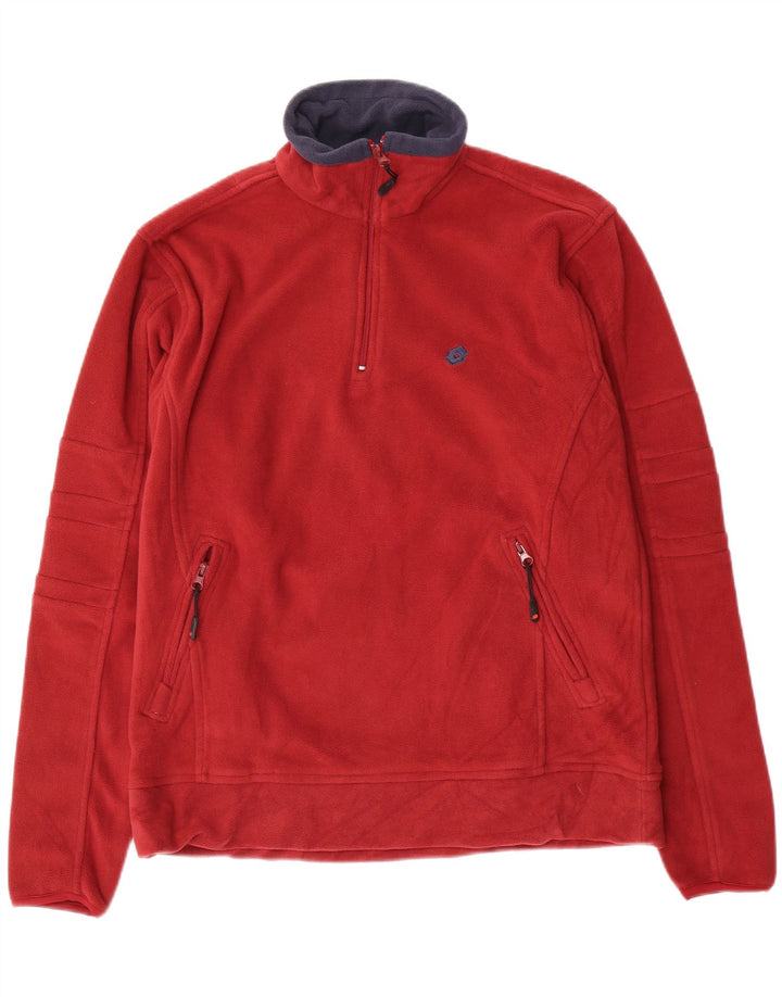 LOTTO Herren-Fleecepullover mit Reißverschluss am Hals, XL, rotes Polyester