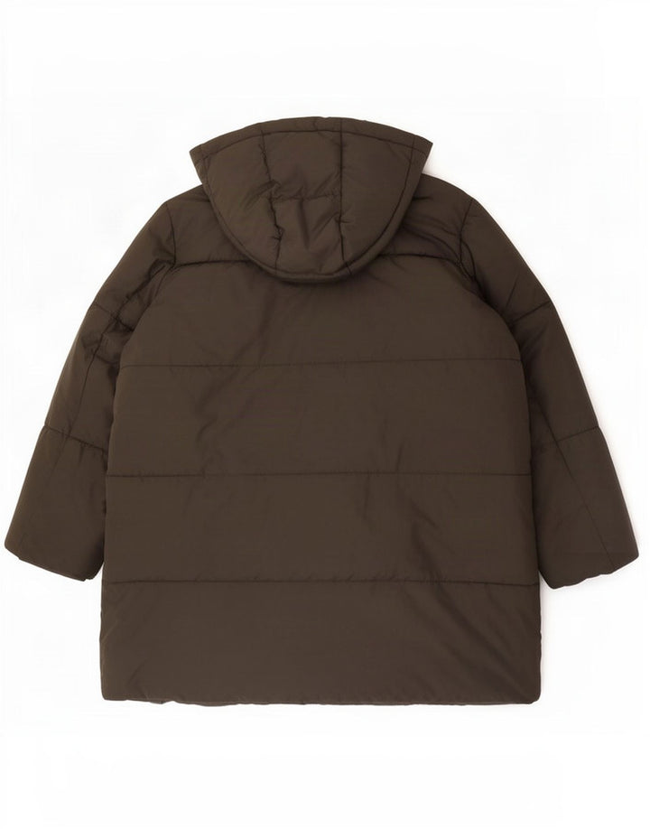 Zara Damen-Kapuzen-Übergröße, wattierte Jacke, UK 10, Größe S, braun, Polyester