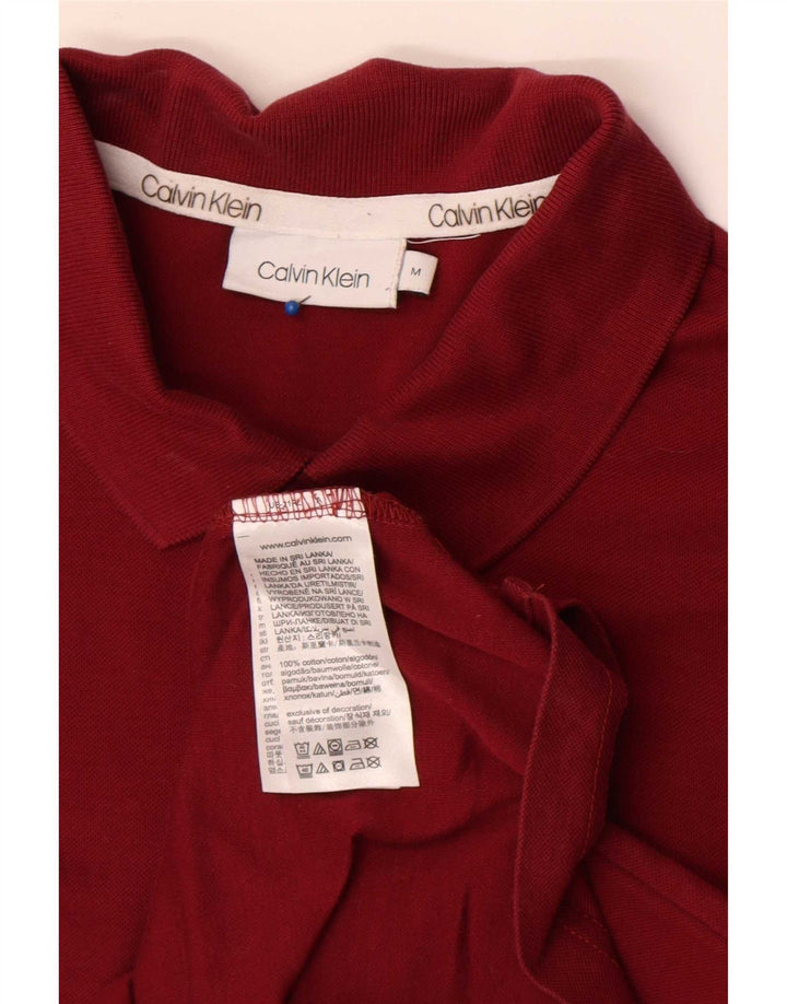 Calvin Klein Herren-Poloshirt aus mittlerer burgunderroter Baumwolle