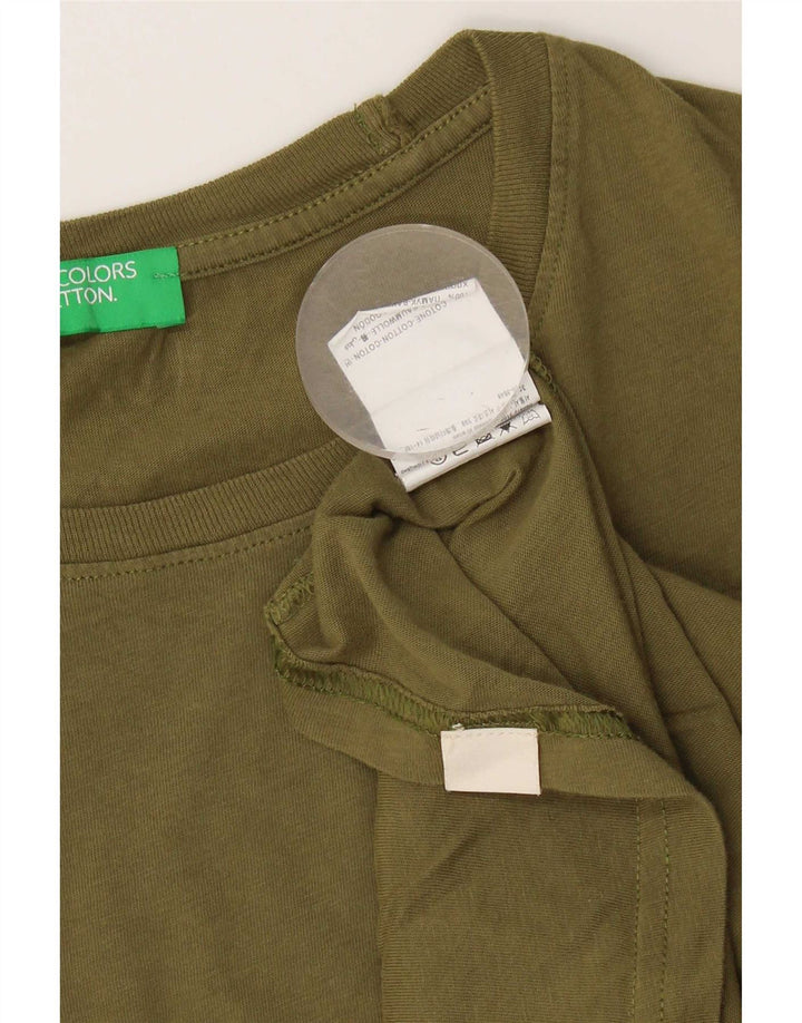 Benetton Herren T-Shirt Top XL Khaki Baumwolle